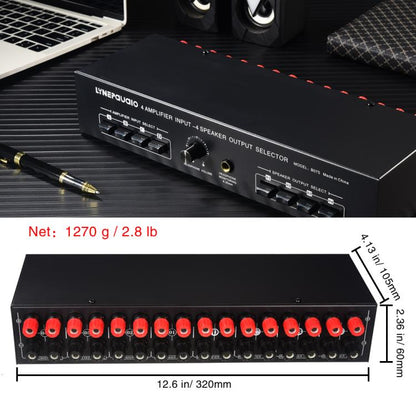B075 4 Input 4 Ooutput Power Amplifier Speaker Selector Switcher,  300W Sound Quality Per Channel No Loss -  by buy2fix | Online Shopping UK | buy2fix