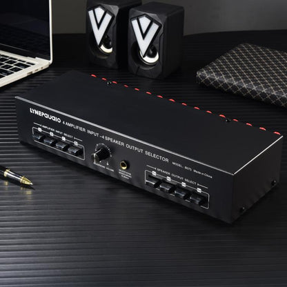 B075 4 Input 4 Ooutput Power Amplifier Speaker Selector Switcher,  300W Sound Quality Per Channel No Loss -  by buy2fix | Online Shopping UK | buy2fix