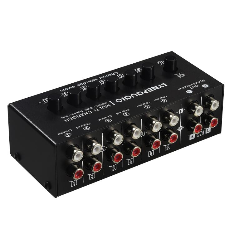 B080 6 Input 2 Output Audio Signal Selector Audio Switcher, 2-Channel Synchronous Output RCA Interface -  by buy2fix | Online Shopping UK | buy2fix