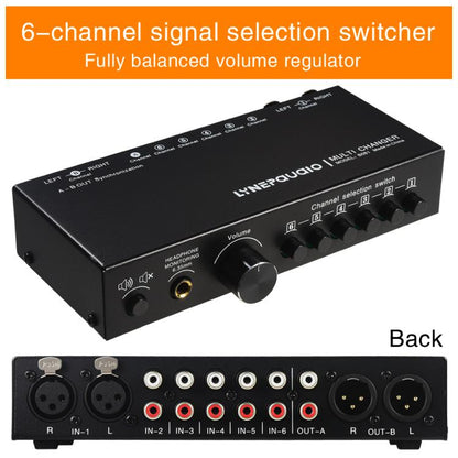 B081 6 Input 3 Outupt Audio Signal Selector Switcher Multi-channel Switcher, Fully Balanced Passive Front Active Speaker Volume Controller RCA Selector -  by buy2fix | Online Shopping UK | buy2fix