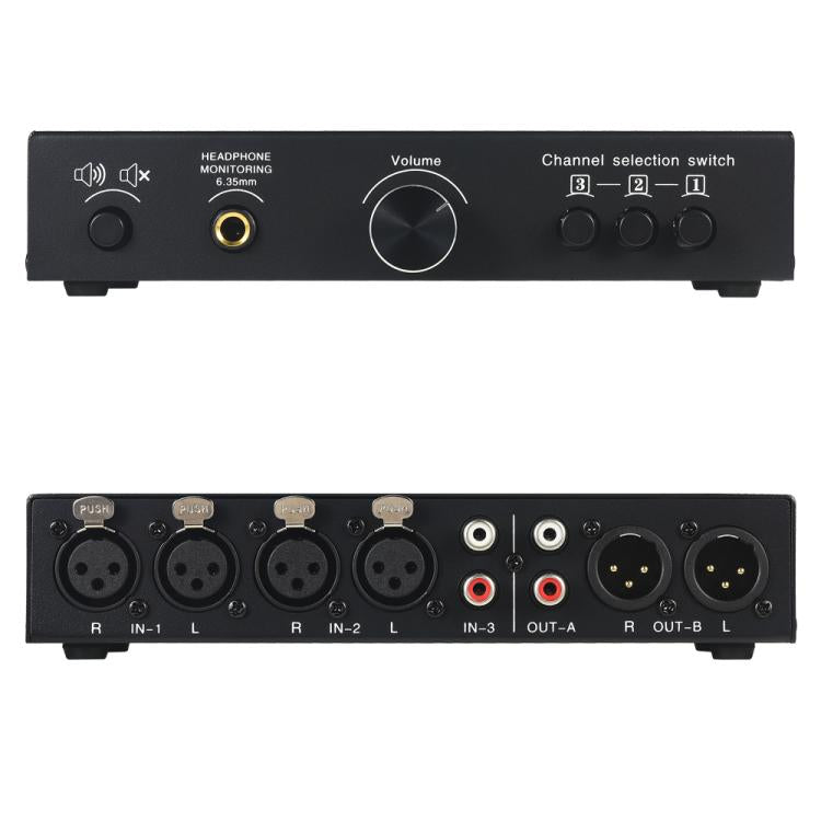 B082 3 Input 3 Output Audio Signal Selector Balanced Line Switcher -  by buy2fix | Online Shopping UK | buy2fix