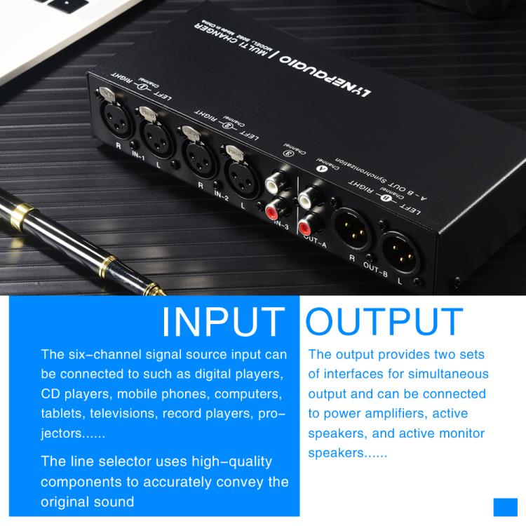 B082 3 Input 3 Output Audio Signal Selector Balanced Line Switcher -  by buy2fix | Online Shopping UK | buy2fix