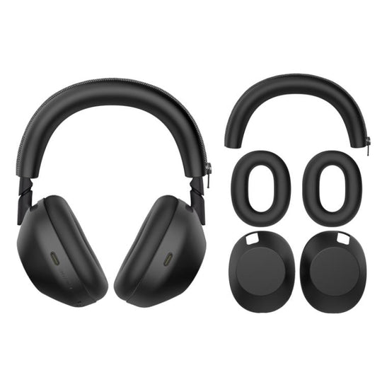 For Sony WH-1000XM6 Solid Color Silicone Earphone Protective Cover Set(Black)