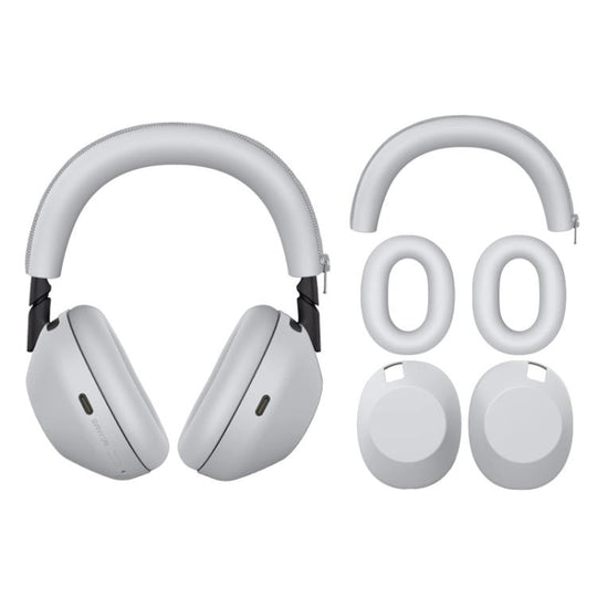 For Sony WH-1000XM6 Solid Color Silicone Earphone Protective Cover Set(Light Gray)