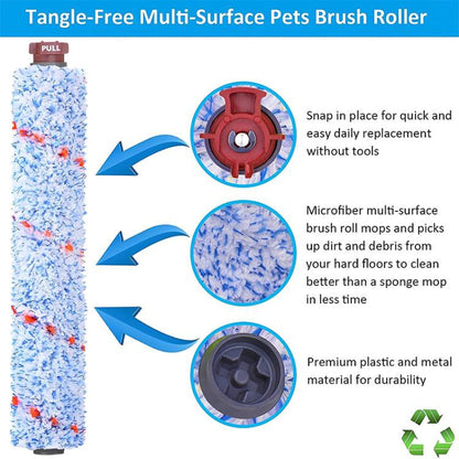 JUNSUNMAY 2pcs Replacement Brush Roll for Bissell CrossWave Vacuum Cleaner 1866 / 1868, Style:Wood Floor+Pet Brush - For Bissell Accessories by JUNSUNMAY | Online Shopping UK | buy2fix