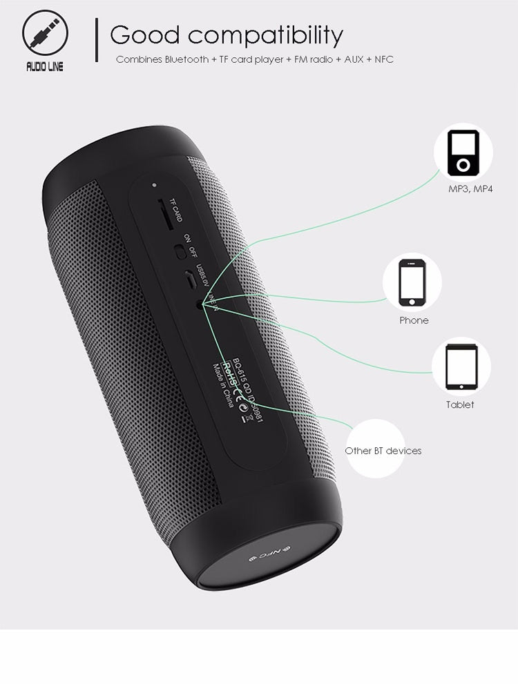 AEC BQ615 PRO Colorful LED Wireless HiFi Stereo Speaker, Combines Bluetooth + TF card player + FM radio + AUX + NFC - Desktop Speaker by AEC | Online Shopping UK | buy2fix