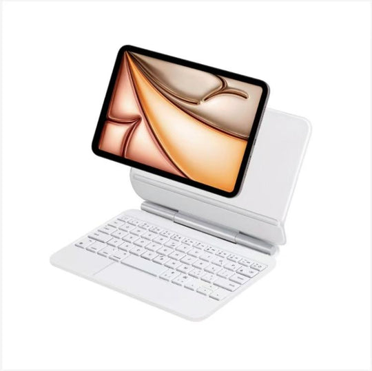 For iPad Mini 6 / 7 Magic Control Magnetic Suspension Bluetooth Keyboard Touch Screen Protective Case(white)