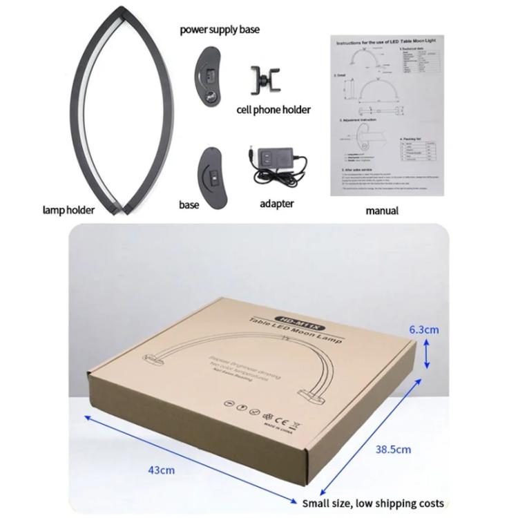 HD-M11X 28 inch LED Light Semi-Circular Desktop Beauty Lamp Fill Light For Tattoo / Nail Art, Plug:UK Plug - Selfie Light by buy2fix | Online Shopping UK | buy2fix