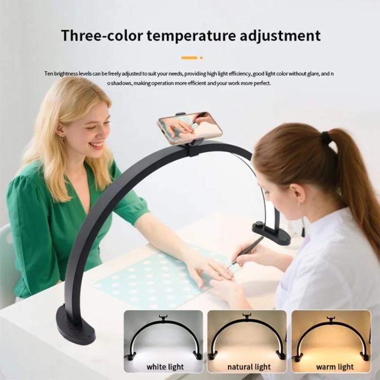 HD-M11X 28 inch LED Light Semi-Circular Desktop Beauty Lamp Fill Light For Tattoo / Nail Art, Plug:UK Plug - Selfie Light by buy2fix | Online Shopping UK | buy2fix