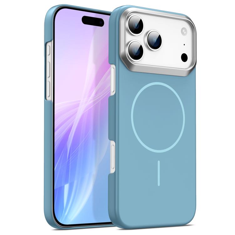For iPhone 17 Pro Max Gold Armor PC Thin Circle MagSafe Shockproof Phone Case(Ocean blue) - iPhone 17 Pro Max Cases by buy2fix | Online Shopping UK | buy2fix
