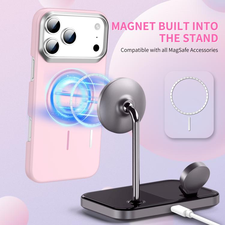 For iPhone 17 Pro Max Gold Armor PC Thin Circle MagSafe Shockproof Phone Case(Titanium gray) - iPhone 17 Pro Max Cases by buy2fix | Online Shopping UK | buy2fix