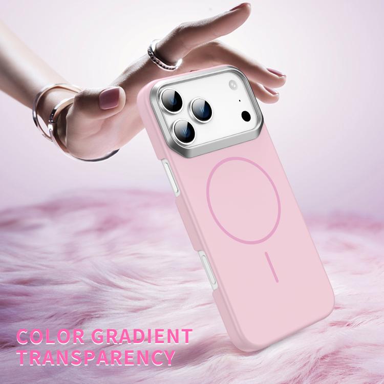 For iPhone 17 Pro Max Gold Armor PC Thin Circle MagSafe Shockproof Phone Case(Pink) - iPhone 17 Pro Max Cases by buy2fix | Online Shopping UK | buy2fix