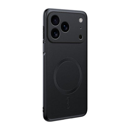 For iPhone 17 Pro Max Plain Leather MagSafe Shockproof Phone Case(Black) - iPhone 17 Pro Max Cases by buy2fix | Online Shopping UK | buy2fix