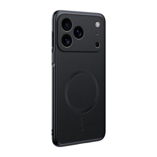 For iPhone 17 Pro Max Plain Leather MagSafe Shockproof Phone Case(Black) - iPhone 17 Pro Max Cases by buy2fix | Online Shopping UK | buy2fix