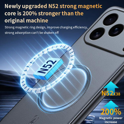 For iPhone 17 Pro Plain Leather MagSafe Shockproof Phone Case(Gray) - iPhone 17 Pro Cases by buy2fix | Online Shopping UK | buy2fix