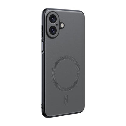 For iPhone 17 Plain Leather MagSafe Shockproof Phone Case(Gray) - iPhone 17 Cases by buy2fix | Online Shopping UK | buy2fix