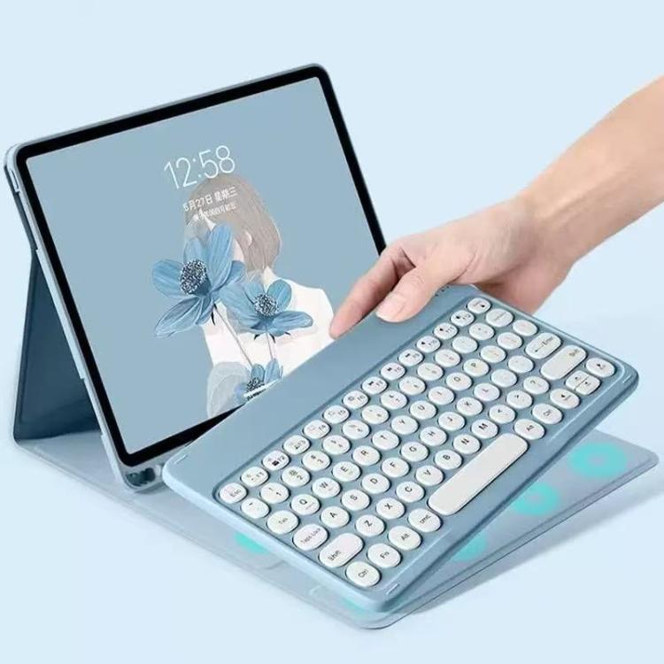 For ipad  Air 4/5 10.9 Magnetic Bluetooth Keyboard Case for Tablet(Dusty Blue) - For iPad Air by buy2fix | Online Shopping UK | buy2fix
