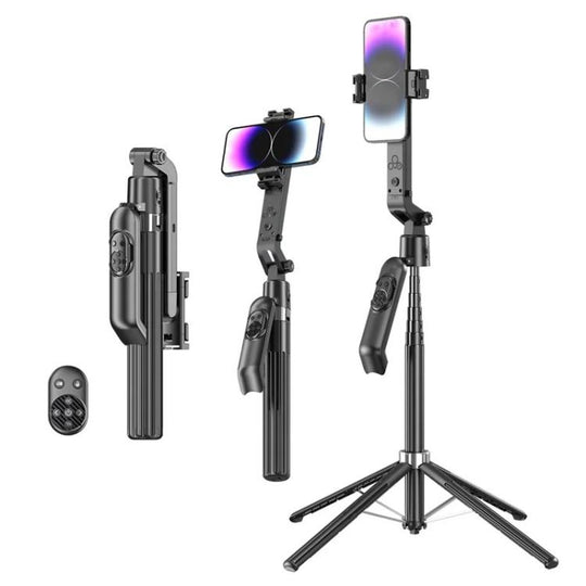 Q565 Anti Shake Extendable 4-Leg Stand Smartphone Facial Tracking Gimbal Selfie Stick