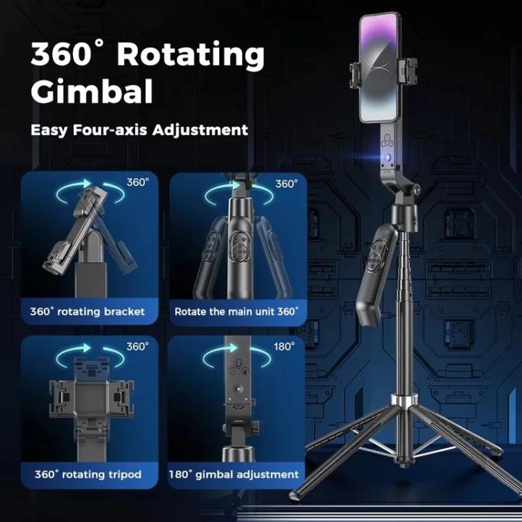 Q565 Anti Shake Extendable 4-Leg Stand Smartphone Facial Tracking Gimbal Selfie Stick - Selfie Sticks by buy2fix | Online Shopping UK | buy2fix