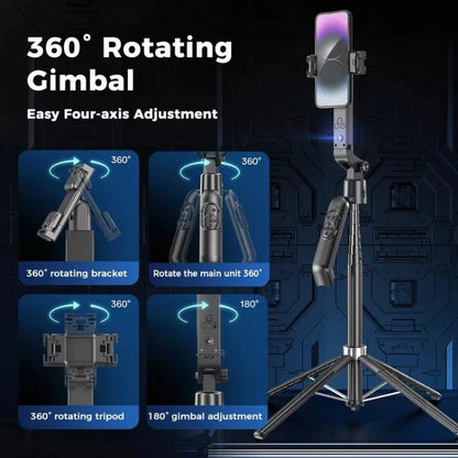 Q565 Anti Shake Extendable 4-Leg Stand Smartphone Facial Tracking Gimbal Selfie Stick - Selfie Sticks by buy2fix | Online Shopping UK | buy2fix