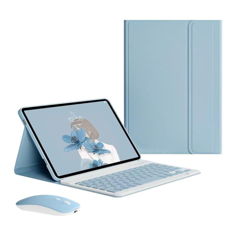 For iPad 2025 Detachable Magnetic Bluetooth Keyboard Tablet Case with Mouse(Dusty Blue) - Universal by buy2fix | Online Shopping UK | buy2fix