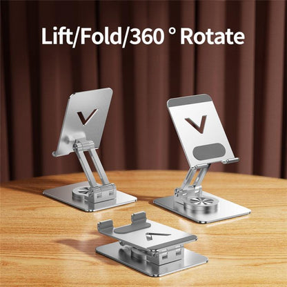 L11 Portable Foldable Rotating Aluminum Alloy Desktop Phone Tablet Holder(Silver) - Desktop Holder by buy2fix | Online Shopping UK | buy2fix
