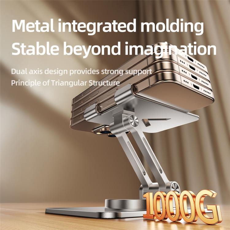 L11 Portable Foldable Rotating Aluminum Alloy Desktop Phone Tablet Holder(Silver) - Desktop Holder by buy2fix | Online Shopping UK | buy2fix