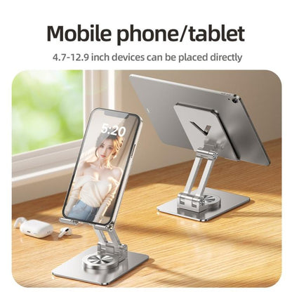 L11 Portable Foldable Rotating Aluminum Alloy Desktop Phone Tablet Holder(Silver) - Desktop Holder by buy2fix | Online Shopping UK | buy2fix