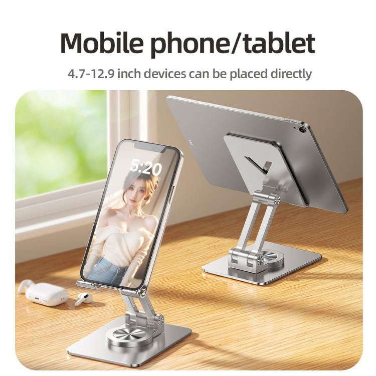L11 Portable Foldable Rotating Aluminum Alloy Desktop Phone Tablet Holder(Grey) - Desktop Holder by buy2fix | Online Shopping UK | buy2fix
