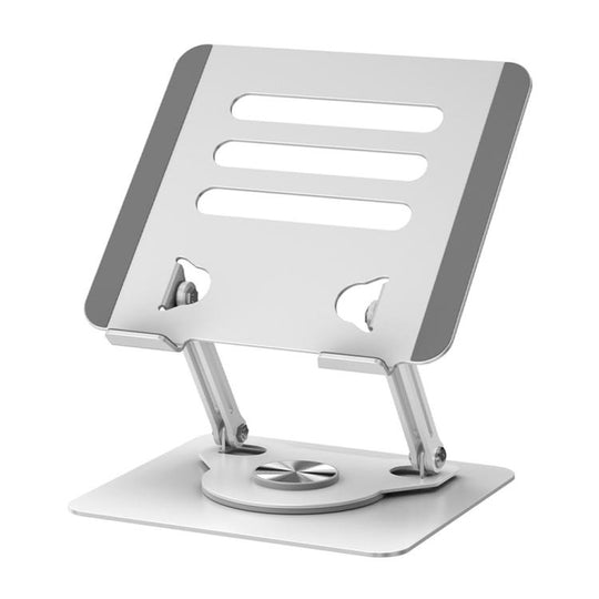 J61 Height Adjustable Rotating Foldable Carbon Steel Desktop 12-17.3 inch Tablets Laptop Stand(Silver)