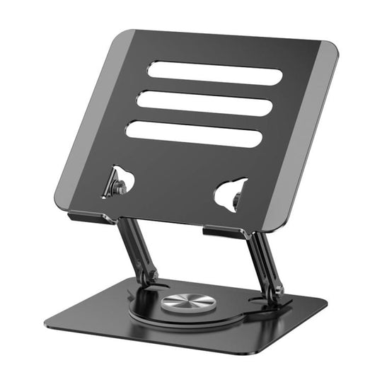 J61 Height Adjustable Rotating Foldable Carbon Steel Desktop 12-17.3 inch Tablets Laptop Stand(Black)