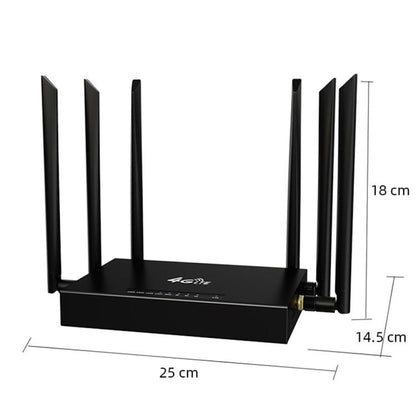 ED128 6 Antennas SIM Card Eurasia Version 4G LTE 300Mbps Wireless WiFi Home Office Router, Plug:EU Plug - Wireless Routers by buy2fix | Online Shopping UK | buy2fix