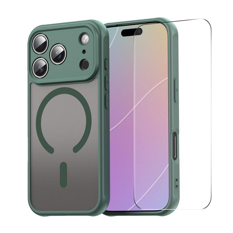For iPhone 17 Pro Max ENKAY Hat-Prince MagSafe Matte Translucent Shockproof Phone Case with Large Arc Edge Film(Green) - iPhone 17 Pro Max Cases by ENKAY | Online Shopping UK | buy2fix