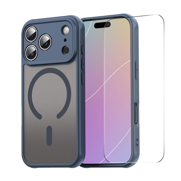 For iPhone 17 Pro ENKAY Hat-Prince MagSafe Matte Translucent Shockproof Phone Case with Large Arc Edge Film(Blue) - iPhone 17 Pro Cases by ENKAY | Online Shopping UK | buy2fix