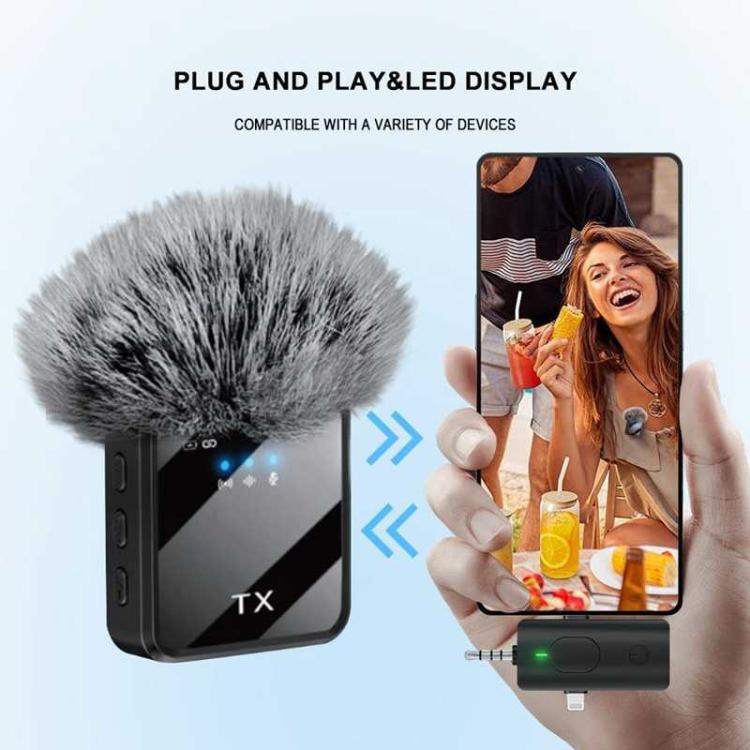Mini Wireless Lavalier Microphone with 3 in 1 Receiver and Dual Microphone for Interview / Vlog / Podcast - Microphone by buy2fix | Online Shopping UK | buy2fix