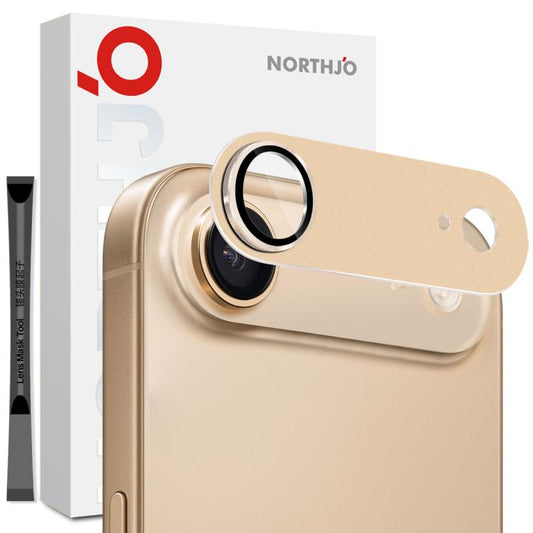 For iPhone Air NORTHJO Matte Camera Lens Metal Protector Tempered Glass Rear Lens Film(Gold) - iPhone Air Tempered Glass by NORTHJO | Online Shopping UK | buy2fix
