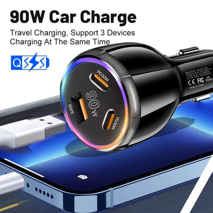 PD30W x 2 and QC 30W Multi Port Car Charger for Mobile phones / Tablets(White) - Car Charger by buy2fix | Online Shopping UK | buy2fix