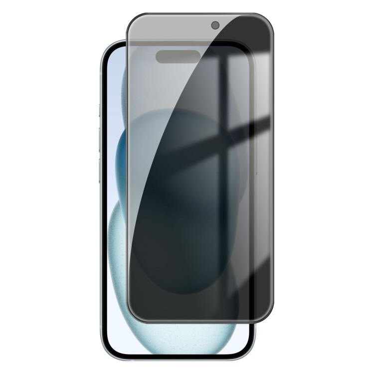 For iPhone 15 Plus Kalebol High-Aluminum Screen-Printed Full-Coverage Black-Border Privacy Tempered Glass Film - iPhone 15 Plus Tempered Glass by Kalebol | Online Shopping UK | buy2fix