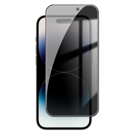 For iPhone 14 Pro Max Kalebol High-Aluminum Screen-Printed Full-Coverage Black-Border Privacy Tempered Glass Film