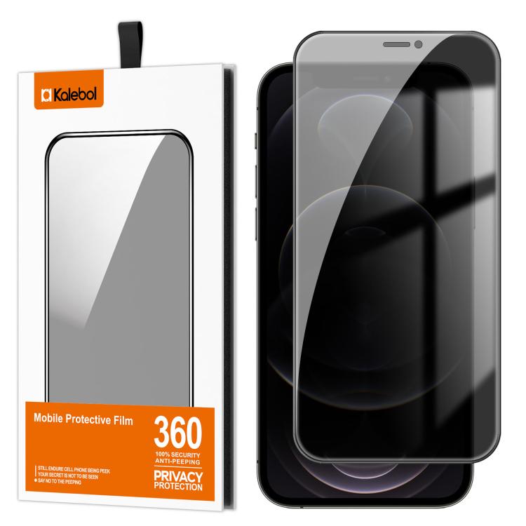 For iPhone 12 Pro Max Kalebol High-Aluminum Screen-Printed Full-Coverage Black-Border Privacy Tempered Glass Film - iPhone 12 Pro Max Tempered Glass by Kalebol | Online Shopping UK | buy2fix