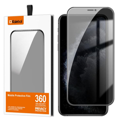 For iPhone 11 Pro Kalebol High-Aluminum Screen-Printed Full-Coverage Black-Border Privacy Tempered Glass Film - iPhone 11 Pro Tempered Glass by Kalebol | Online Shopping UK | buy2fix