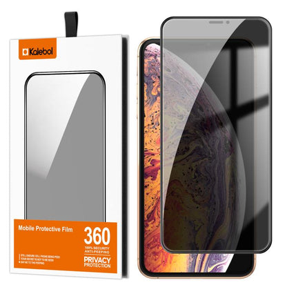 For iPhone XS Max Kalebol High-Aluminum Screen-Printed Full-Coverage Black-Border Privacy Tempered Glass Film - iPhone XS Max Tempered Glass by Kalebol | Online Shopping UK | buy2fix