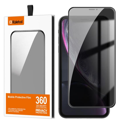 For iPhone XR Kalebol High-Aluminum Screen-Printed Full-Coverage Black-Border Privacy Tempered Glass Film - iPhone XR Tempered Glass by Kalebol | Online Shopping UK | buy2fix