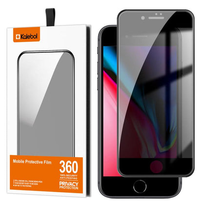 For iPhone 8 Plus Kalebol High-Aluminum Screen-Printed Full-Coverage Black-Border Privacy Tempered Glass Film - iPhone 8 Plus & 7 Plus Tempered Glass by Kalebol | Online Shopping UK | buy2fix