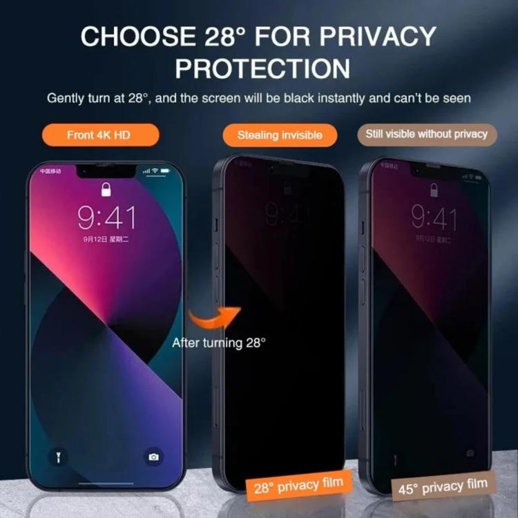 For iPhone 16 Pro Kalebol High-Aluminum Screen-Printed Full-Coverage Black-Border Privacy Tempered Glass Film - iPhone 16 Pro Tempered Glass by Kalebol | Online Shopping UK | buy2fix