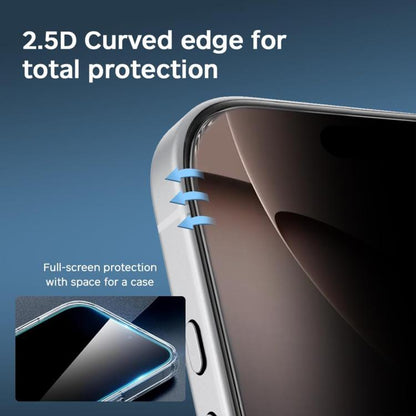 For iPhone 16 Pro Kalebol High-Aluminum Screen-Printed Full-Coverage Black-Border Privacy Tempered Glass Film - iPhone 16 Pro Tempered Glass by Kalebol | Online Shopping UK | buy2fix