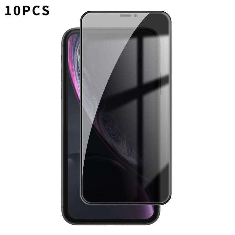 For iPhone XR Kalebol 10pcs High-Aluminum Screen-Printed Full-Coverage Black-Border Privacy Tempered Glass Film - iPhone XR Tempered Glass by Kalebol | Online Shopping UK | buy2fix