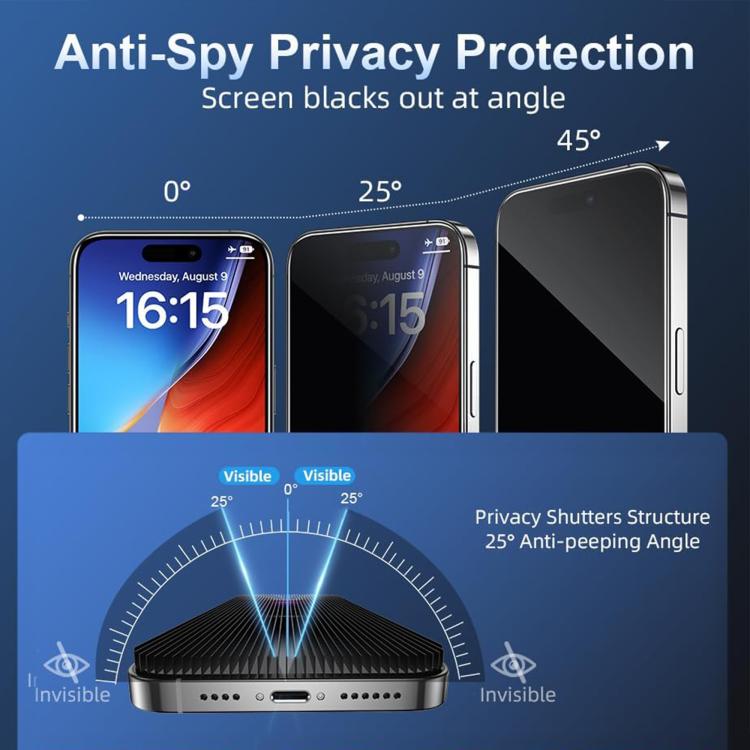 For iPhone 11 Pro Kalebol 10pcs High-Aluminum Screen-Printed Full-Coverage Black-Border Privacy Tempered Glass Film - iPhone 11 Pro Tempered Glass by Kalebol | Online Shopping UK | buy2fix