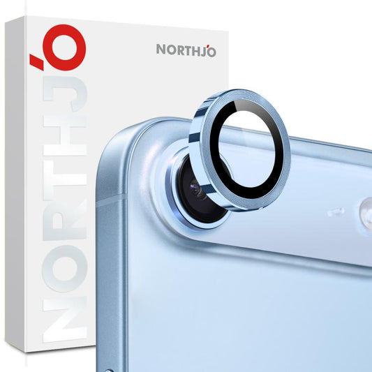 For iPhone Air NORTHJO Camera Lens Protector CD Metal Ring Tempered Glass Film(Blue) - iPhone Air Tempered Glass by NORTHJO | Online Shopping UK | buy2fix