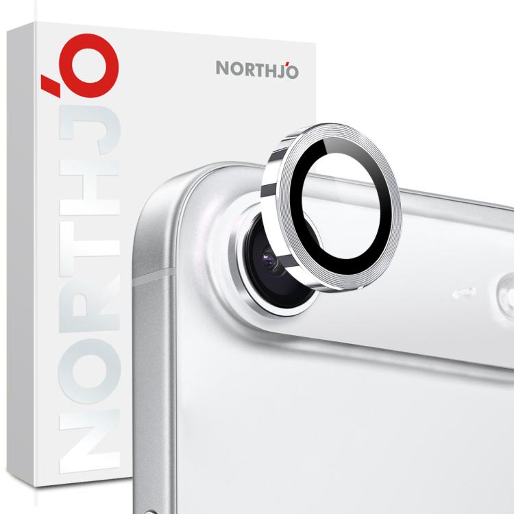 For iPhone Air NORTHJO Camera Lens Protector CD Metal Ring Tempered Glass Film(Silver) - iPhone Air Tempered Glass by NORTHJO | Online Shopping UK | buy2fix